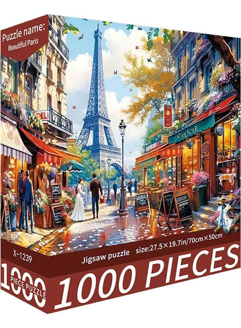 زيبونوفا أحجية تركيب الصور (بازل) ممتعة مكونة من 1000 قطعة، باريس الجميلة - لعبة ذهنية محفزة، لتخفيف التوتر، وفن تزييني للأطفال، مجموعة ألعاب تنمية تعليمية مبكرة، 700 × 500 مم - Image 2